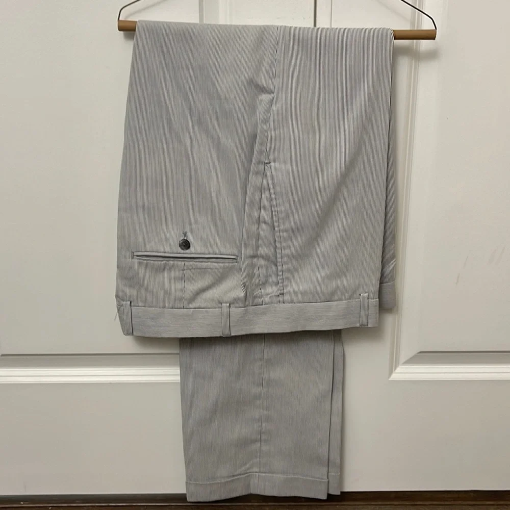 Lands’ End Tailored Fit Striped Trousers, Size 36